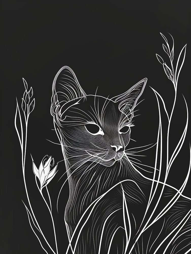 Ocicat Cat Minimalist Illustration 3