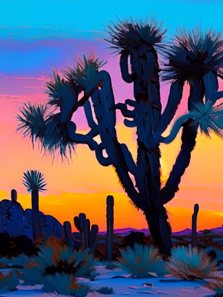 Joshua Tree At Dawn In Desert Nat Viga Style  (11)