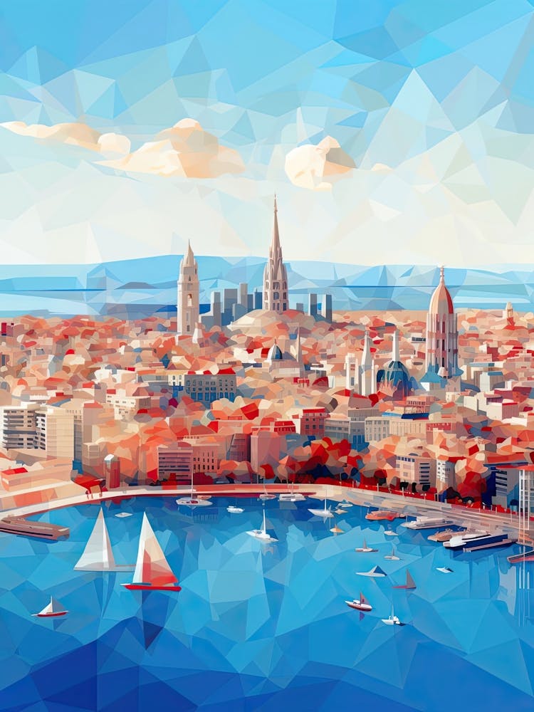 Barcelona, Spain, Geometric Illustration 2