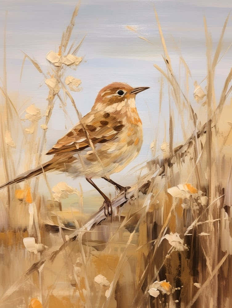 Bird Painting Hermit Thrush 3