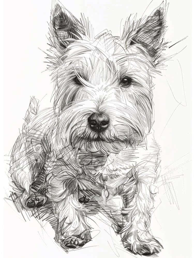 Terrier Dog Line Sketch 2