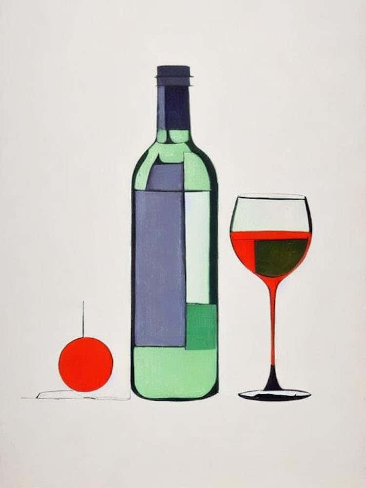 Emerald Rain Picasso Line Drawing Cocktail Poster