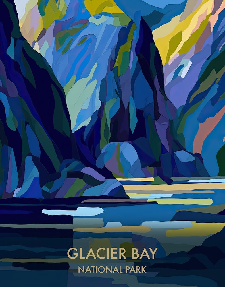Glacier Bay National Park Travel Poster Matisse Style 3