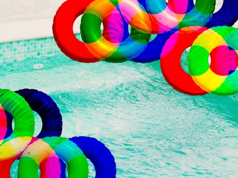 Non-swimmer - Colorful Rings In The Pool