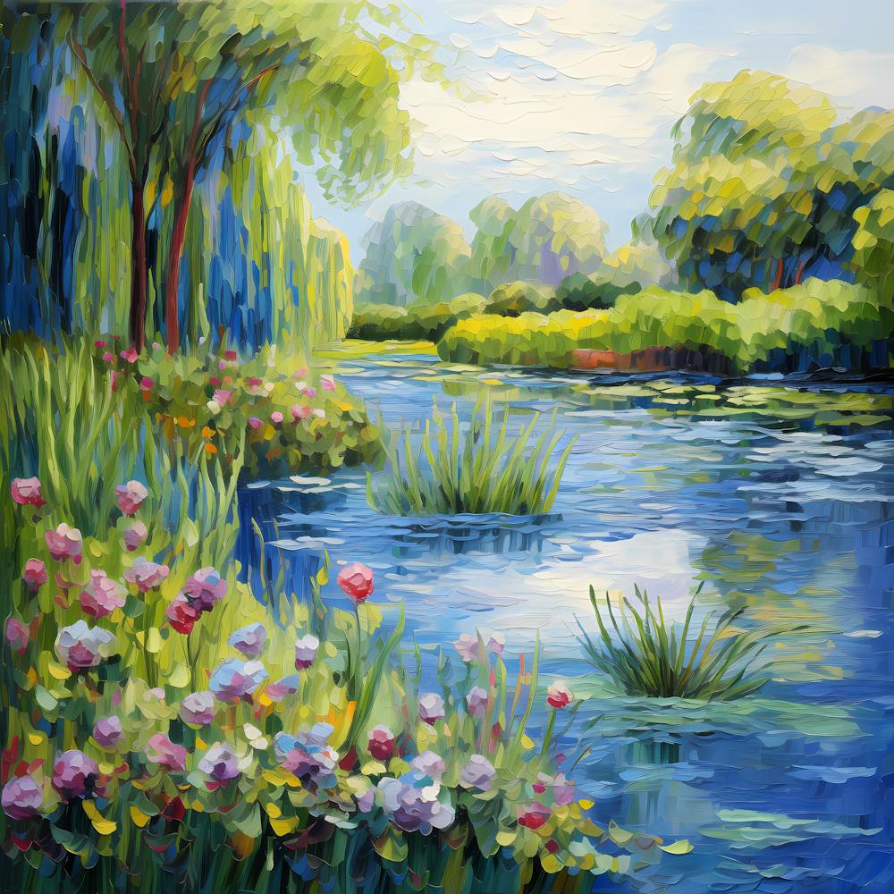 Soothing Strokes: Monet's Riverside Elegance