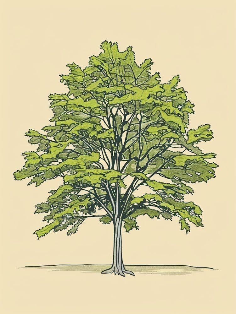 Chestnut Tree Minimalistic Drawing 4