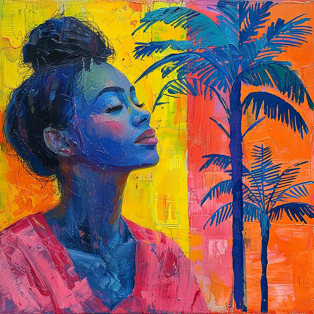 Woman With Palm Trees 1