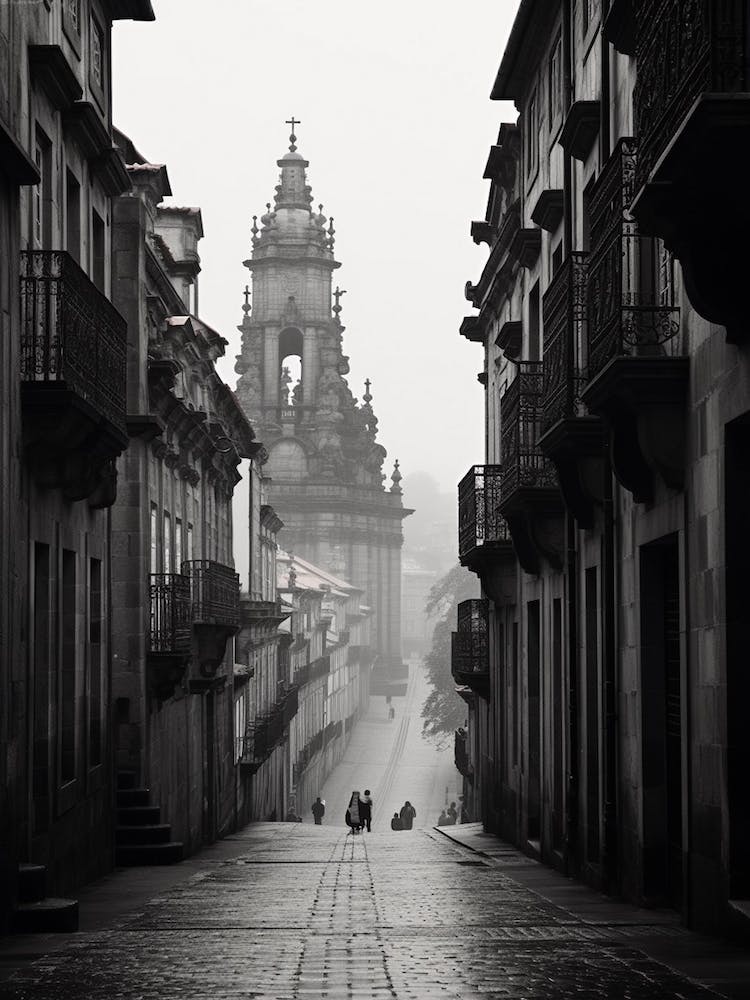 Santiago De Compostela, Spain, Black And White Analogue Photography 4