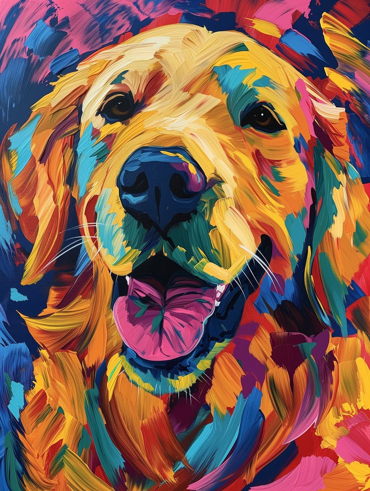 Sofiyakulichkova Golden Retriever Dog Painting With Colors On A 99daf152 22ae 4529 91d1 207f5b2e9dee