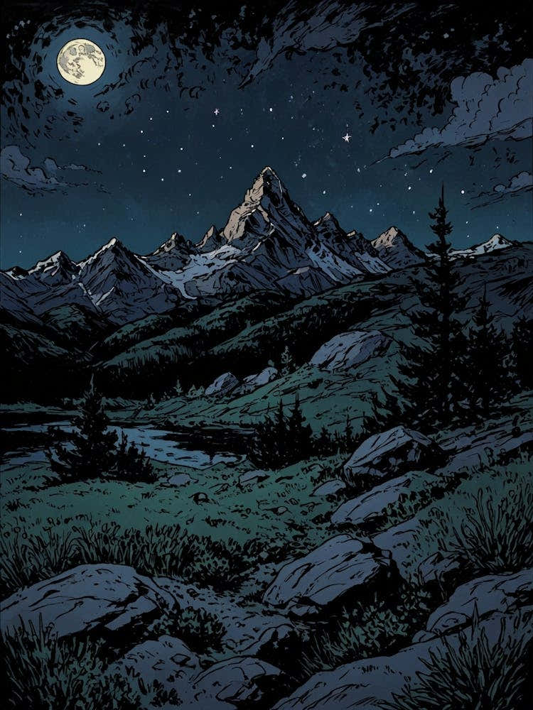 Night In The Mountains 1