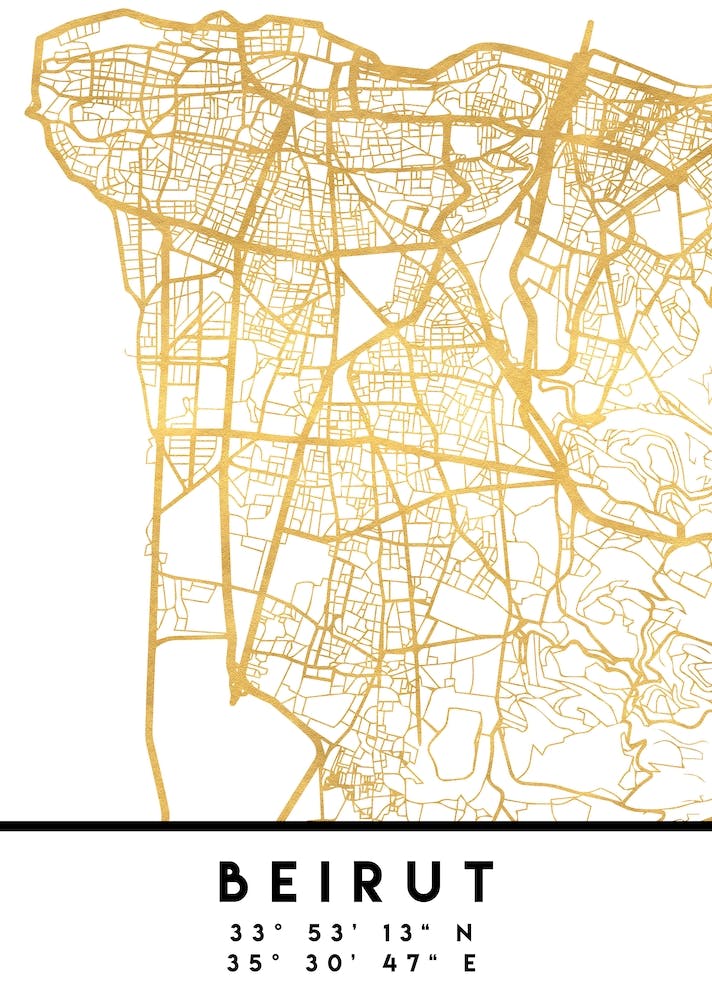 Beirut Lebanon City Street Map