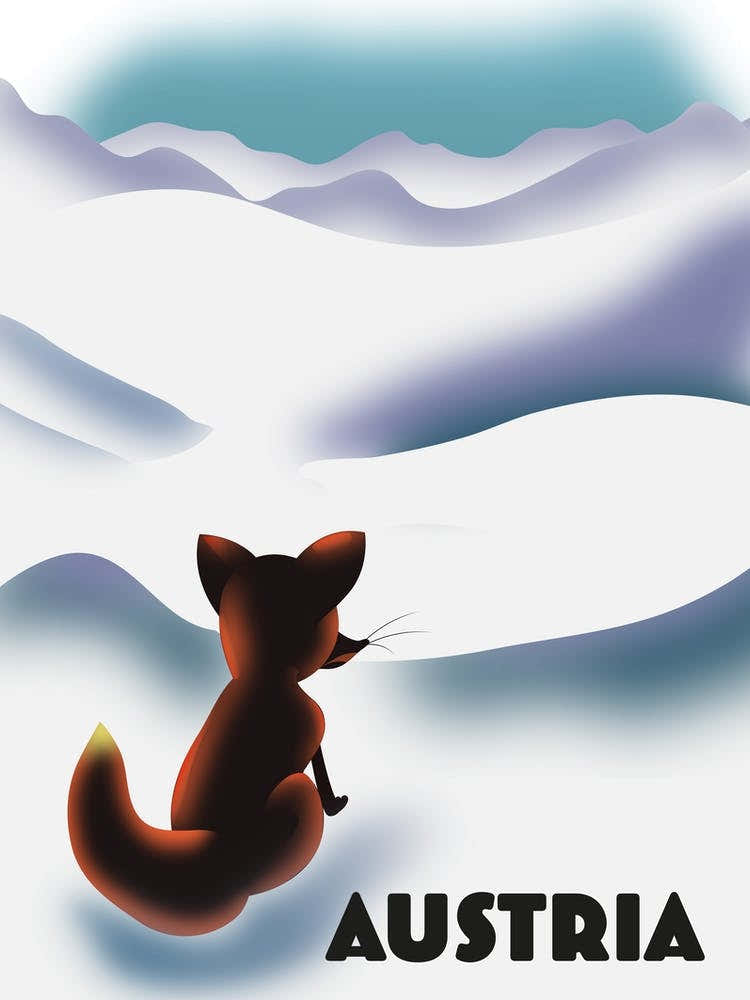 Austria Fox Travel poster