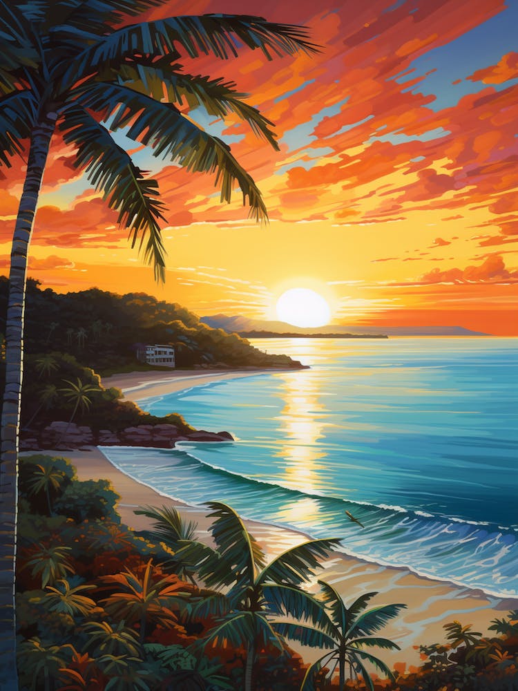Sunkissed Painting Of Coral Bay Beach Australia 2