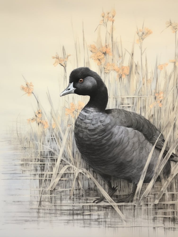 Vintage Bird Drawing Coot 2
