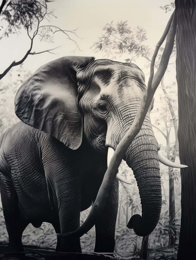 African Elephant Realism Portrait 6