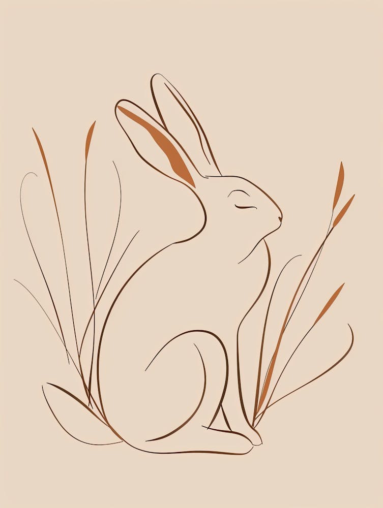 Rabbit - Boho, Line Art 3