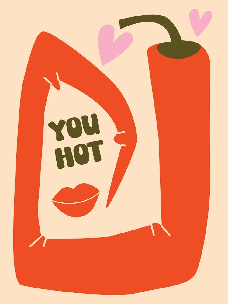 You Hot - Funny Chilli Kitchen Print