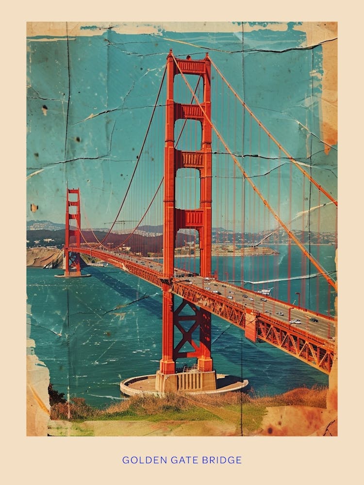 Kitsch Golden Gate Bridge Poster 1