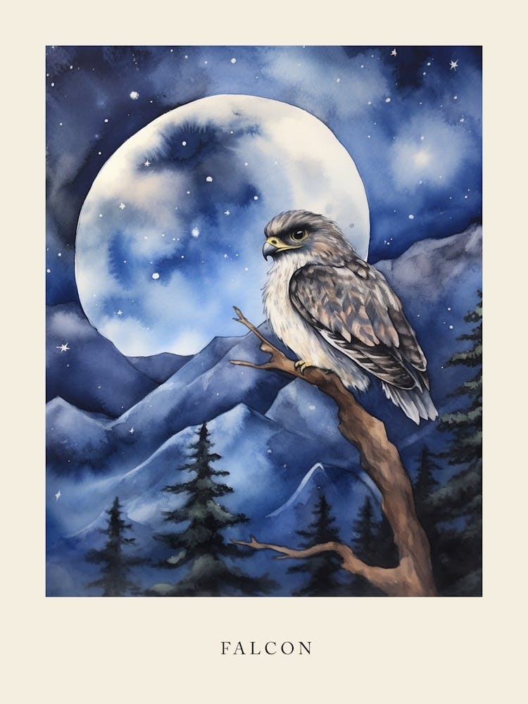 Baby Falcon Sleeping In The Clouds Nursery Poster
