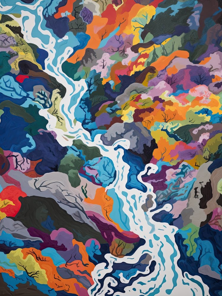 Mountains In Summer Aerial View Painting 1