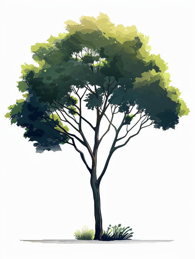 Sycamore Tree Pixel Illustration 2