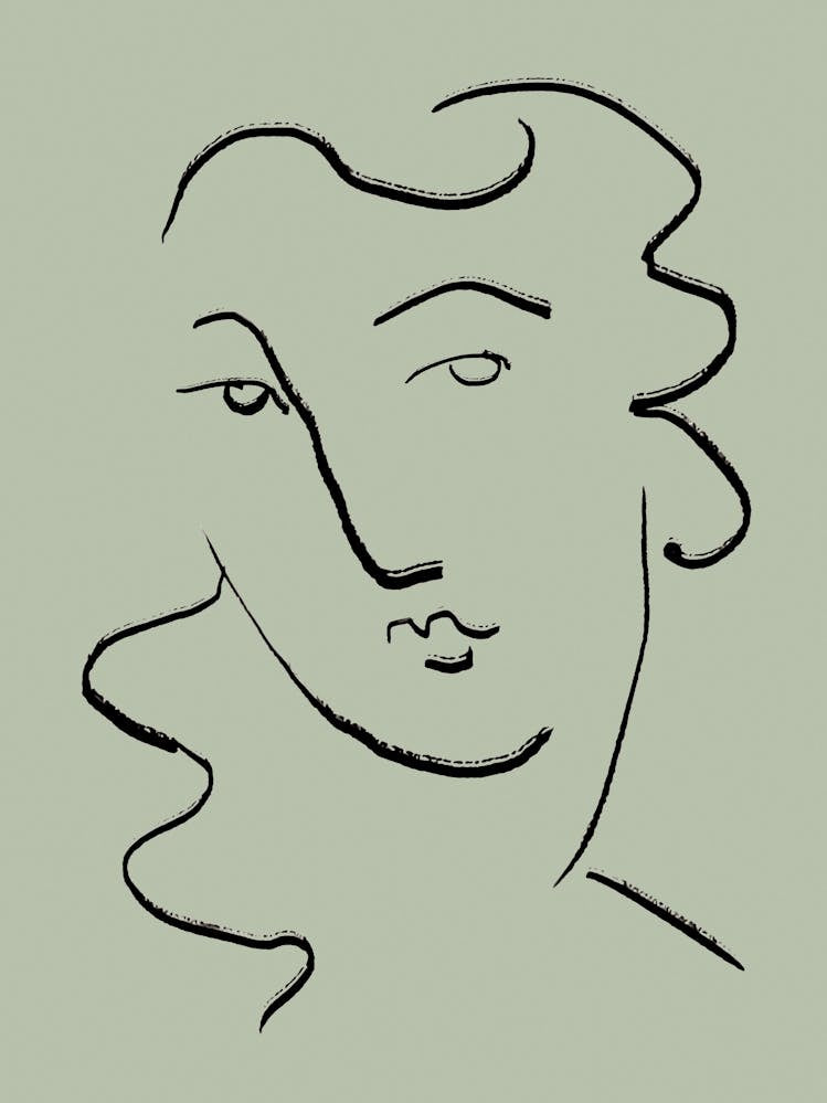 Line art Face Sage Green_2456189