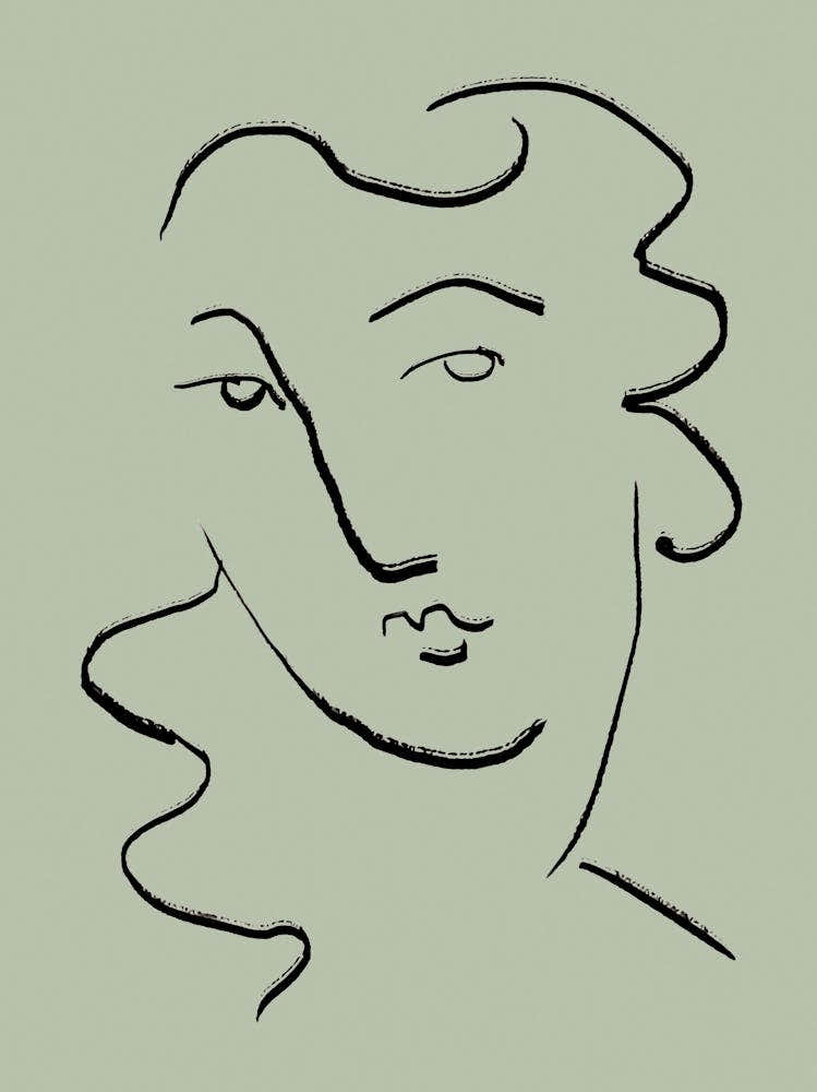 Line art Face Sage Green_2456189