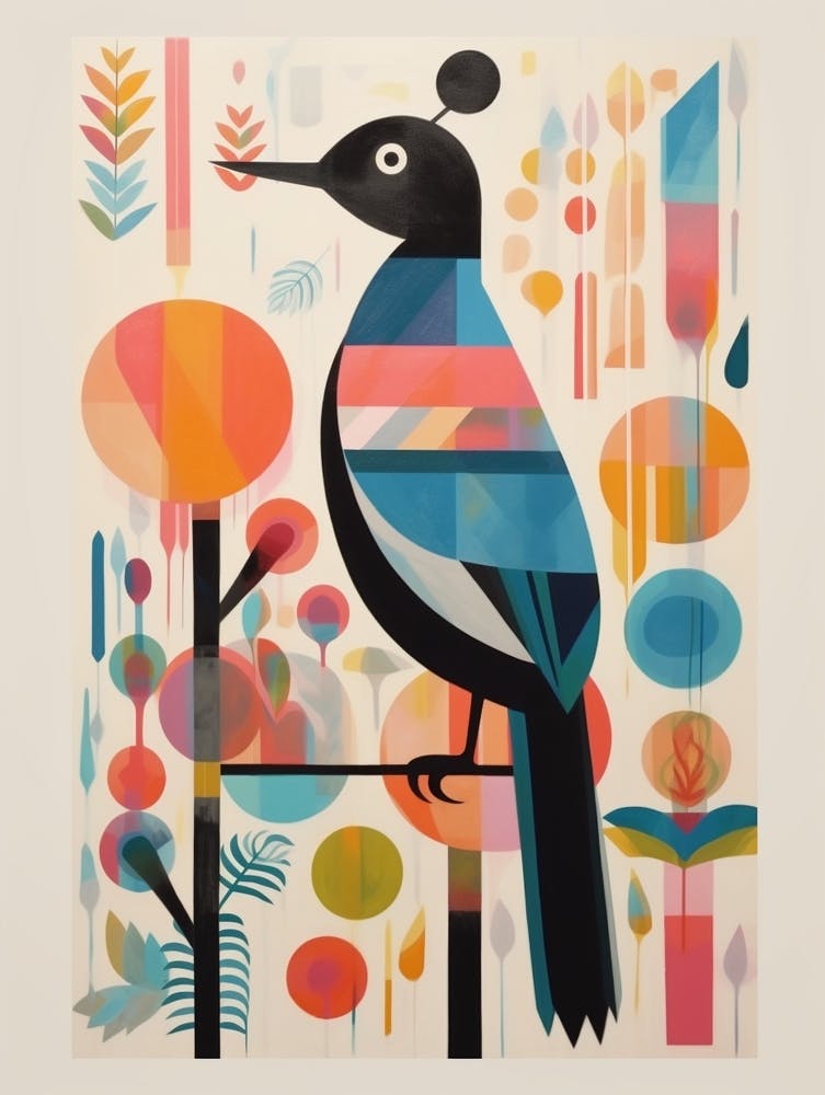 Colourful Scandi Bird Canvasback