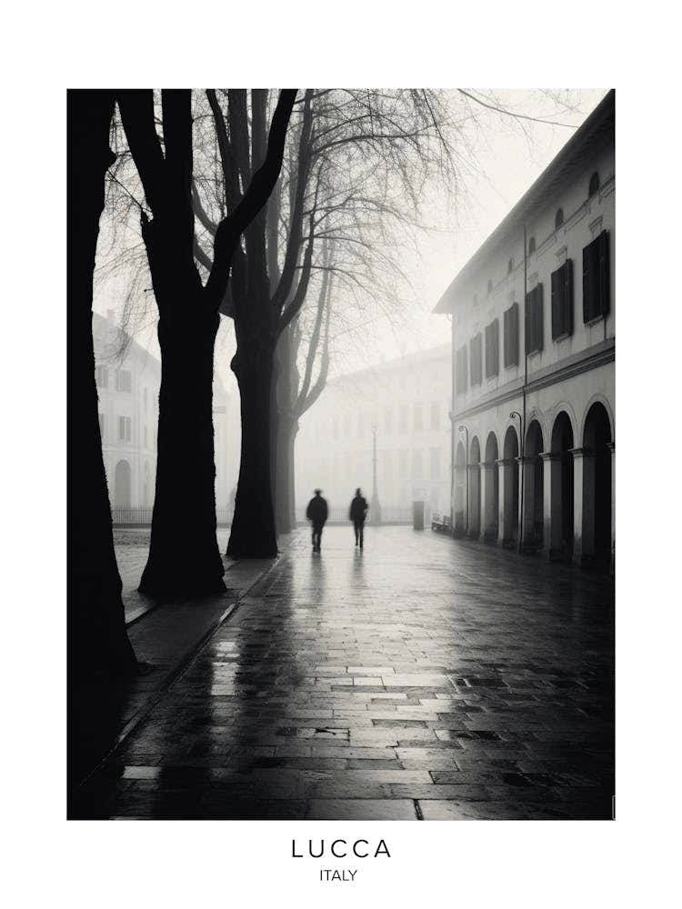 Poster Of Lucca, Italy, Black And White Analogue Photography 3