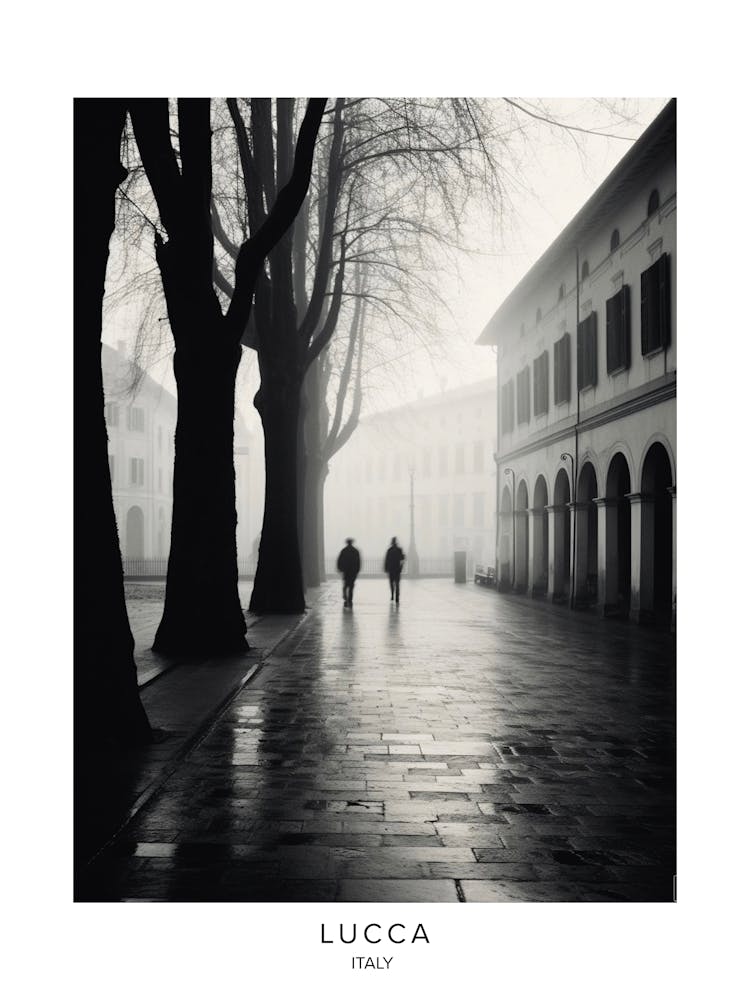 Poster Of Lucca, Italy, Black And White Analogue Photography 3
