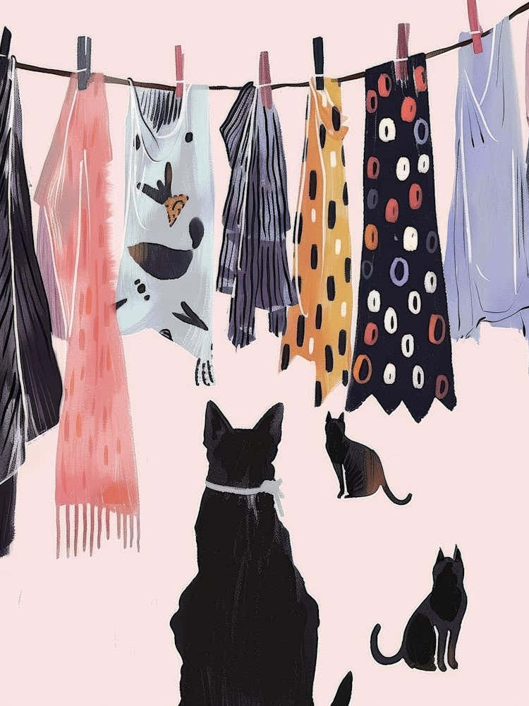 Clothesline With Cats