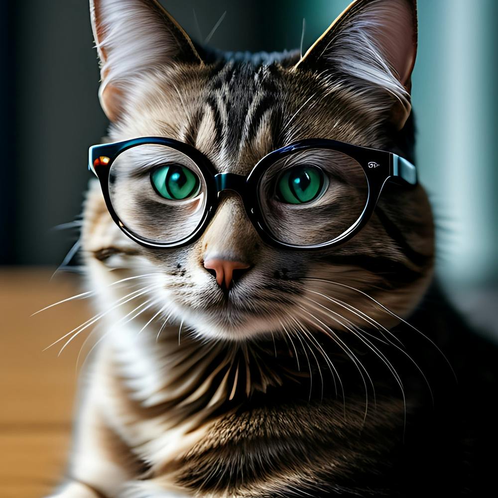Cat With Glasses cute