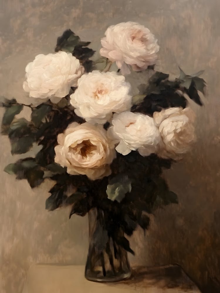 Vintage Flower Roses In A Vase 9
