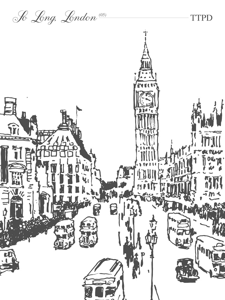 So Long, London Music Poster Black & White