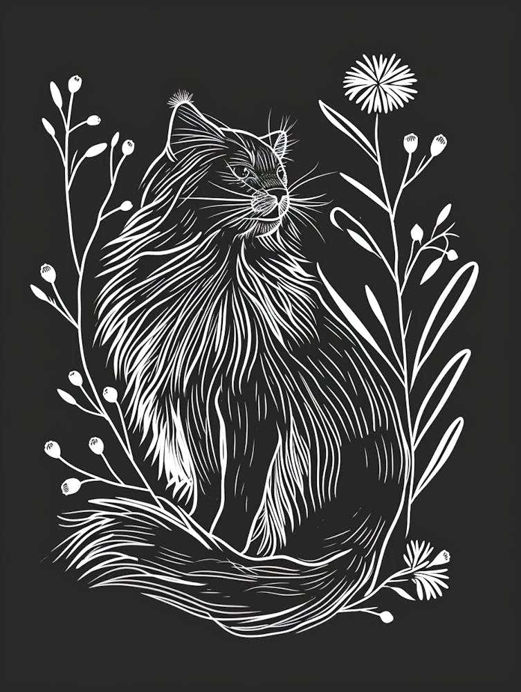 Himalayan Cat Minimalist Illustration 4