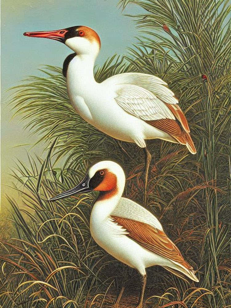 Bird Canvasback Haeckel Style Vintage Illustration Bird