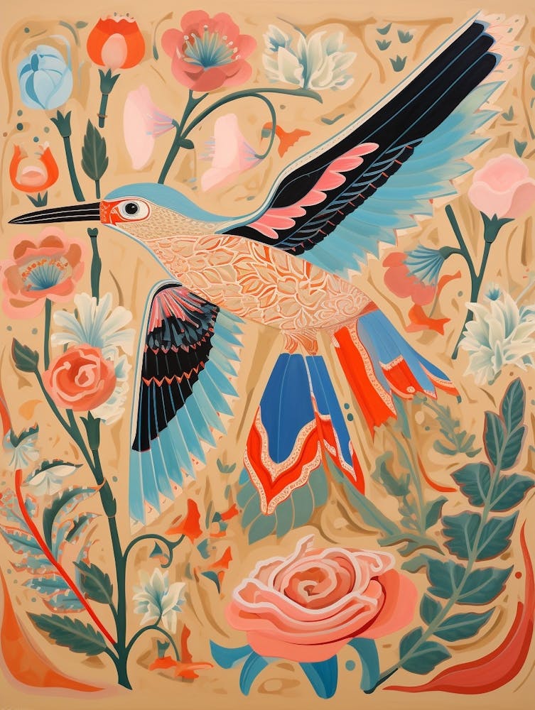 Maximalist Bird Painting Kingfisher 2