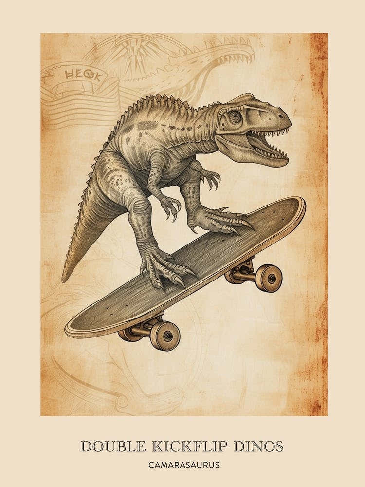 Camarasaurus Vintage Dinosaur Poster 2