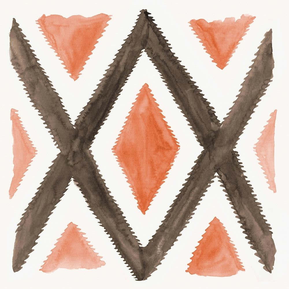 Del Rio Watercolor Print In Burnt Orange