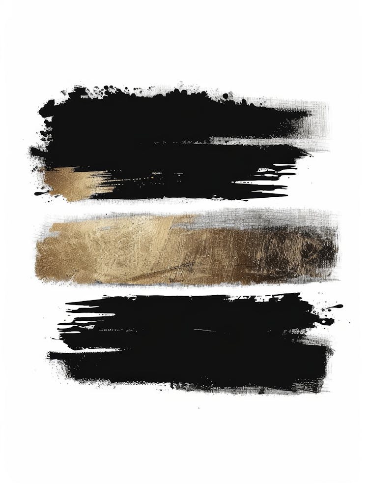 Black And Gold Brush Strokes 24