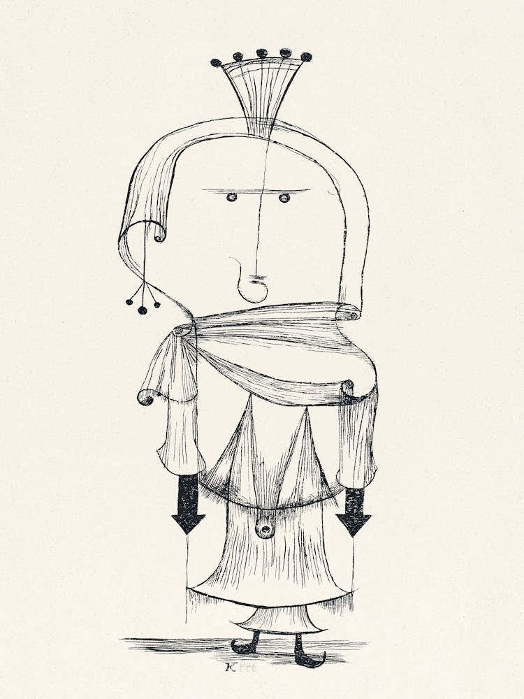 Witch With A Comb) (1922), Paul Klee