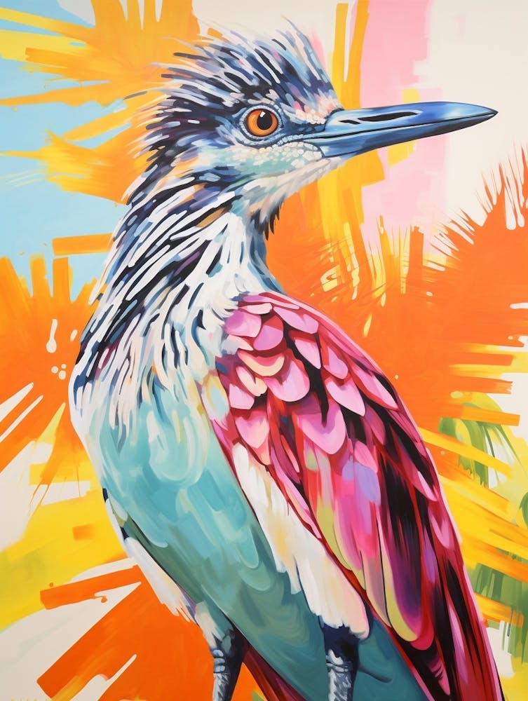Colourful Bird Painting Roadrunner 4