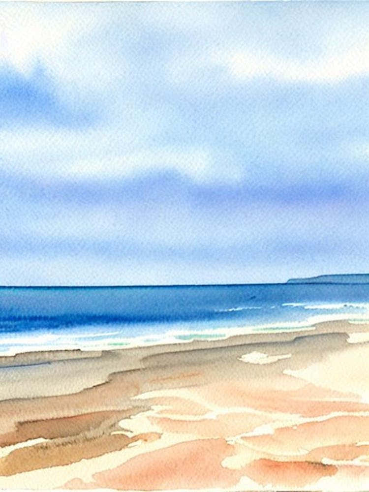 Manly Beach 3, Australia Watercolour