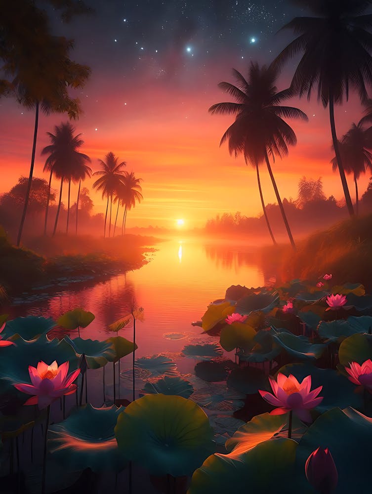 Beautiful Lotus Lake Landscape 8