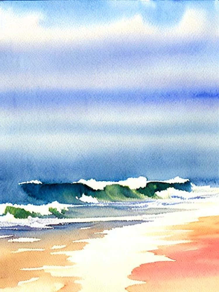 Rodeo Beach 2, California Watercolour
