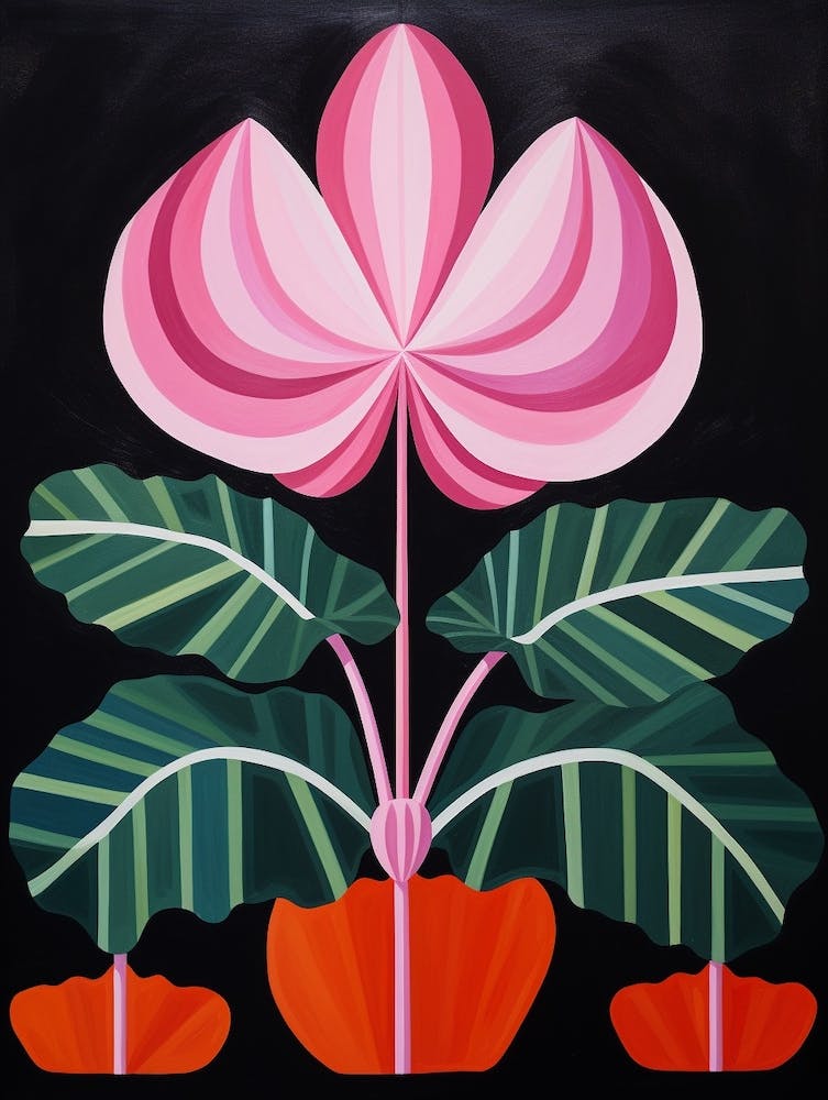 Cyclamen 3 Hilma Af Klint Inspired Flower Illustration