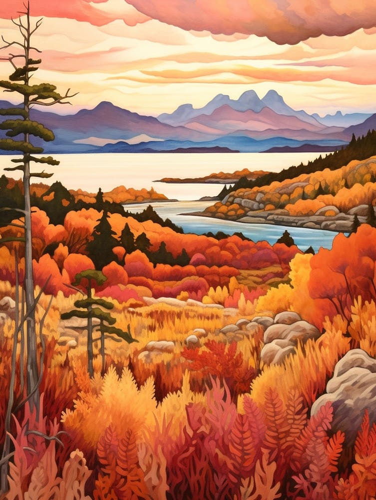 Autumn National Park Painting Nahuel Huapi National Park Argentina 2