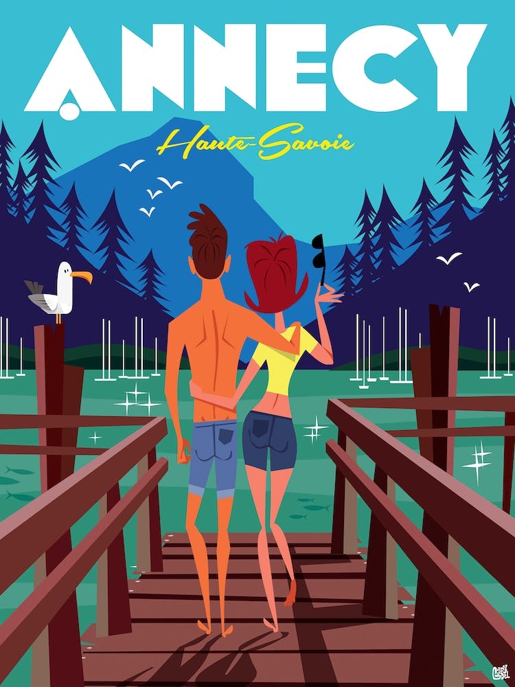 Annecy Haute Savoie Poster Blue