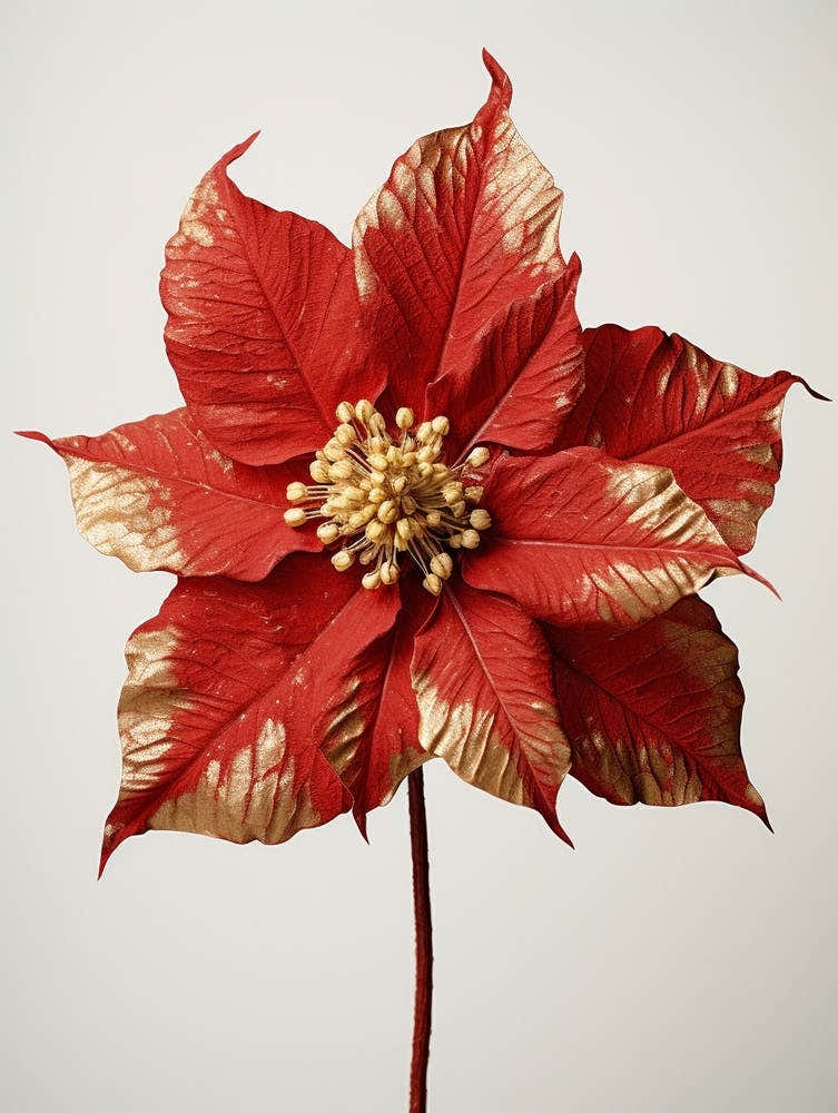 Pressed Flower Botanical Art Poinsettia 2