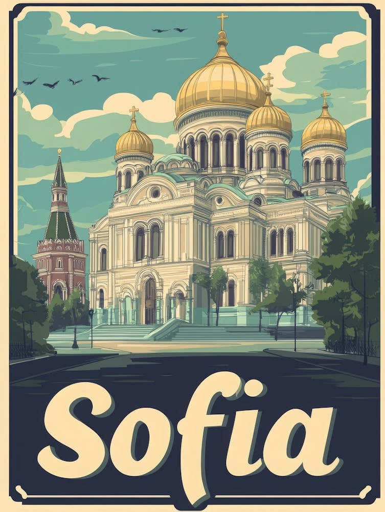 Aihrgdesign A Vintage Travel Poster Of Sofia 6